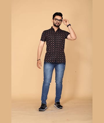 FABRIPPLE Polyester Regular Fit Printed Half Sleeves Men's Casual Shirt - Black ( Pack of 1 )