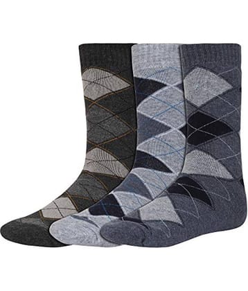 Creature - Woollen Men's Printed Multicolor Mid Length Socks ( Pack of 3 )