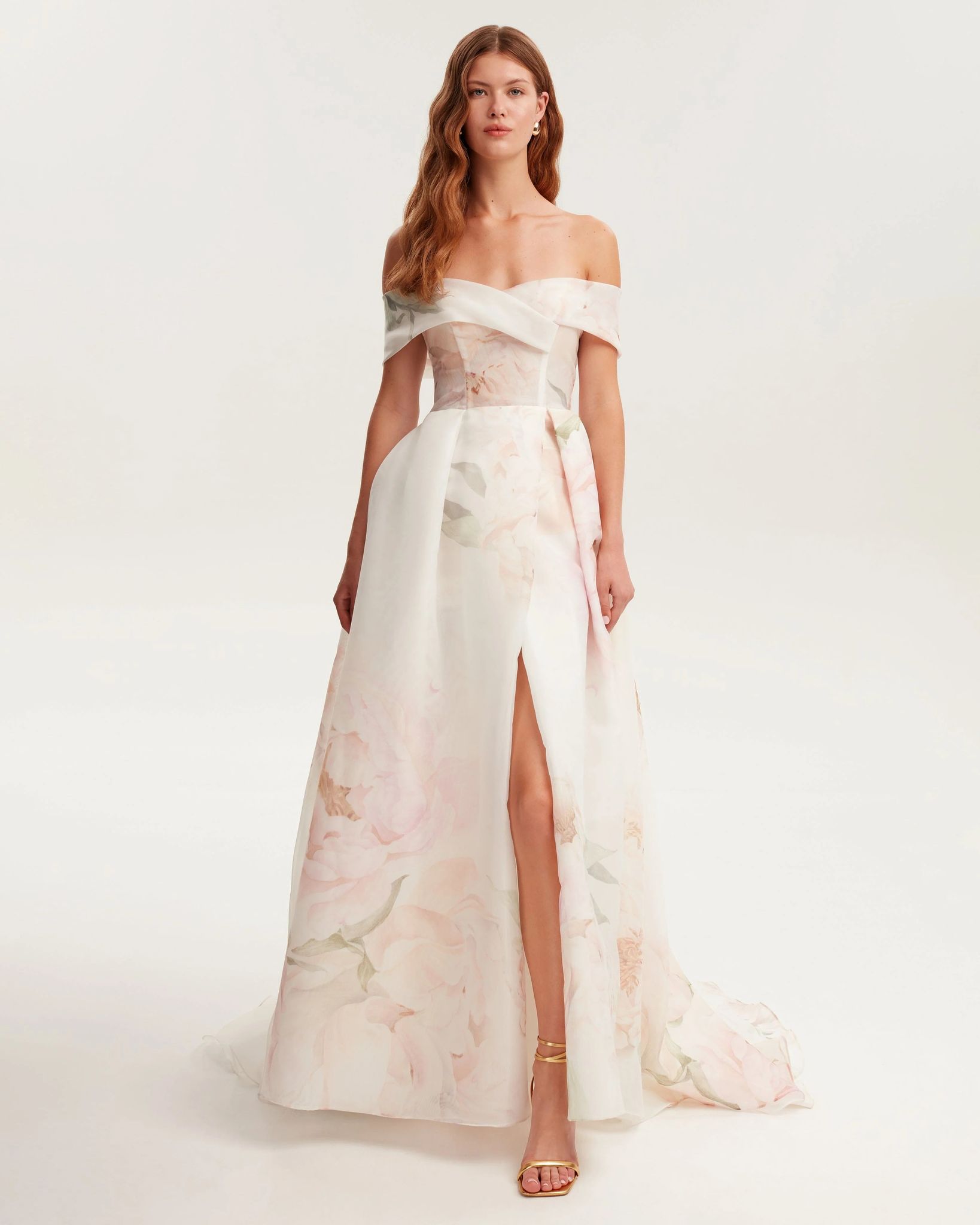 Refined Peony Off Shoulder Dress-XXS