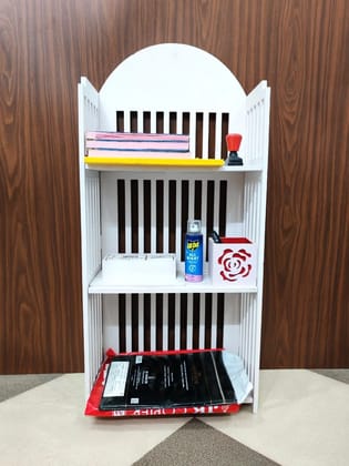 Rave Creations PVC Bookshelf, 3 Tier Kids Small Bookshelf, Book Organizer Storage Case Open Shelf Rack, Display Shelves for Bedroom Living Room Bathroom Office, White