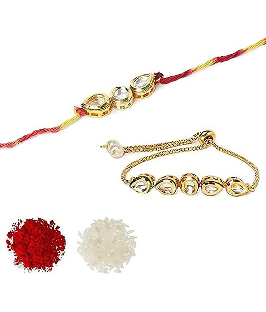 thriftkart Rakhi Set Multicolour BHAIYA BHABHI RAKHI Pack of 2