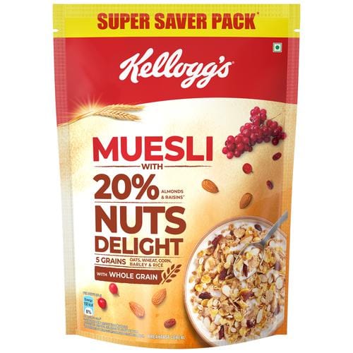 Kelloggs Muesli With 20% Nuts Delight, 750 g Pouch