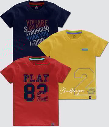 CODEZ Pack of 1 Boys Cotton Blend T-Shirt ( Multi Color )
