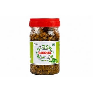 BIKRUX Homemade Green Chilli Pickle 250g | Traditional Indian Hari Mirch Achar | Spicy & Tangy
