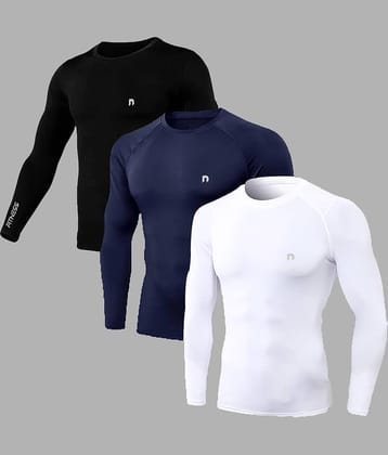 NEVER LOSE Multicolor Polyester Slim Fit Men's Sports T-Shirt ( Pack of 3 )