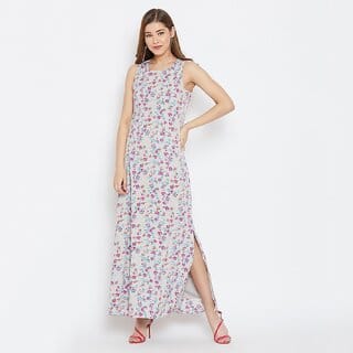 Purys Women Sky Blue Maxi Dress