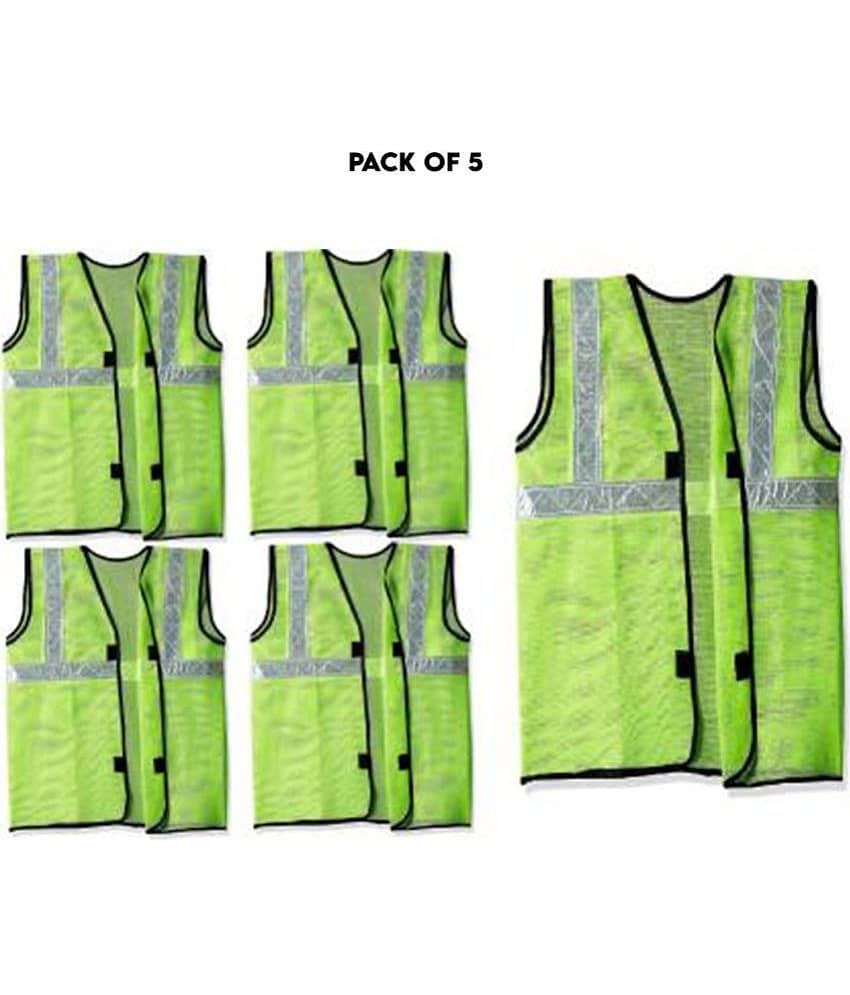 LAXMI Safety Jacket Green  (Pack of 05) Green Safety Jacket
