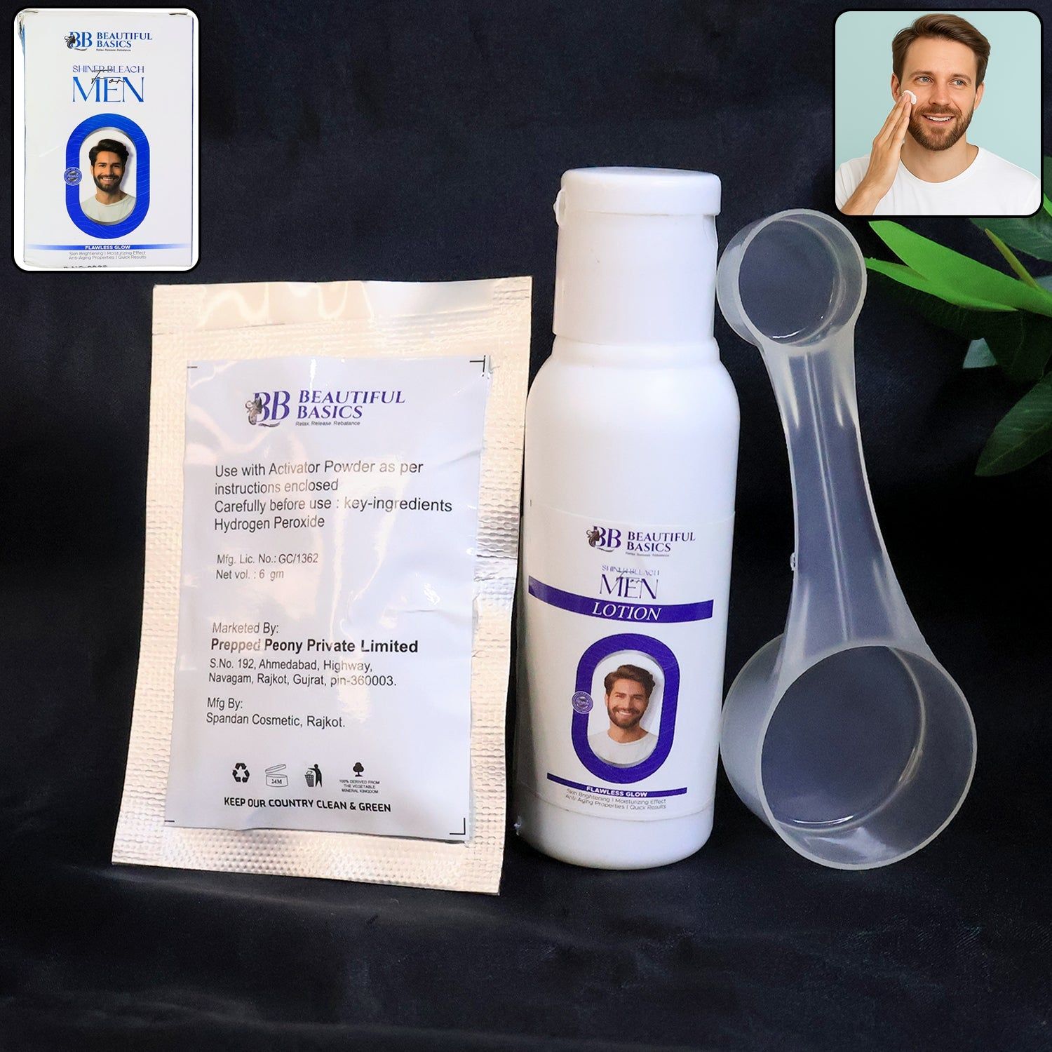 Beautiful Basics Men’s Simple Bleach Cream Kit (1 Set)