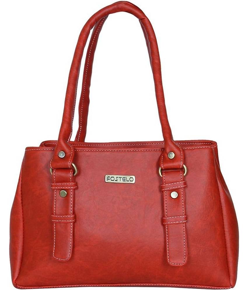 Fostelo Shoulder Bag Faux Leather Set of 1 ( Black )