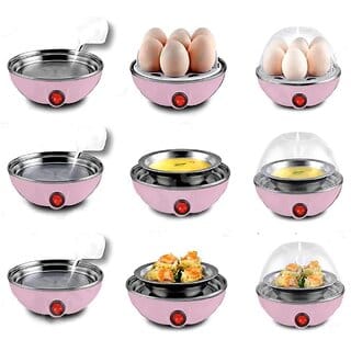 Multicolor Electric Egg Boiler with Capacity for 7 Eggs - Fast and Easy Egg Cooker with Auto Shut-Off