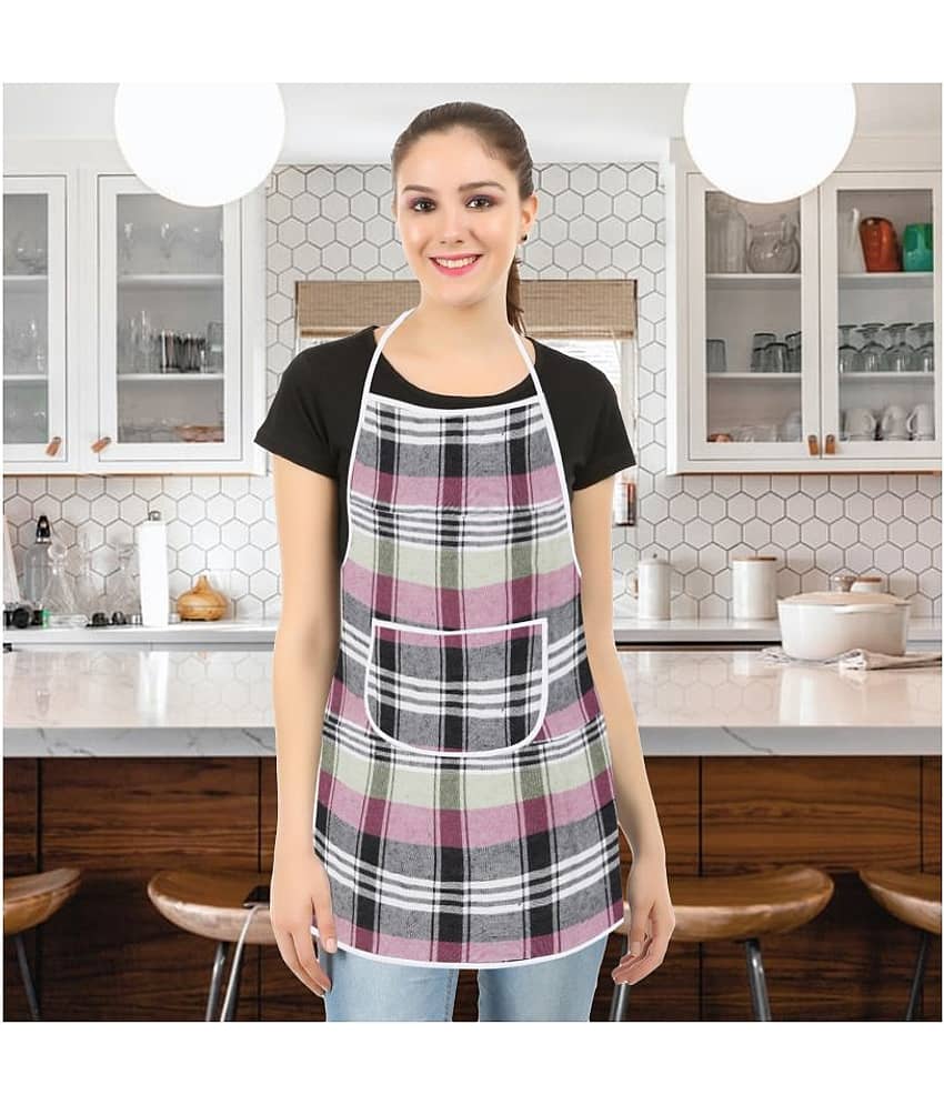 E-Retailer Single Multi Checks Cotton Apron