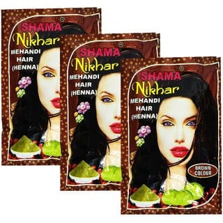 Shama Nikhar Brown Henna Hair Colour - Pack Of 3 (45g)