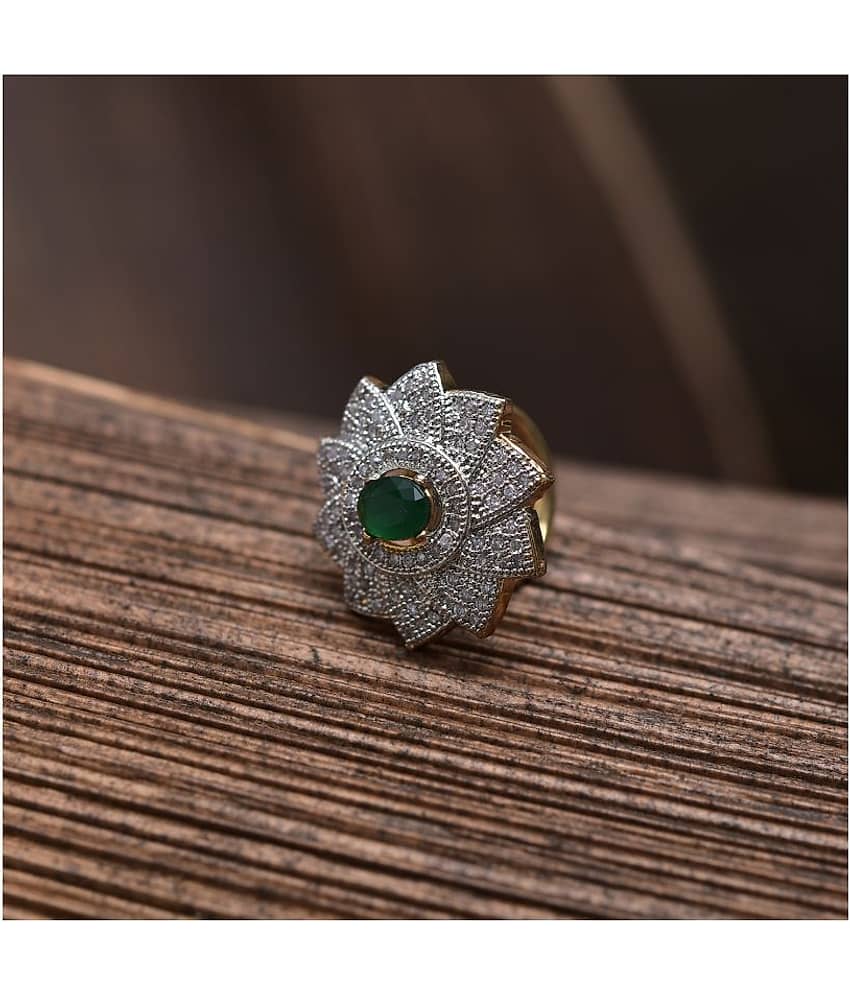 Bhagya Lakshmi Women's Pride Traditional AD Stone Ring For Women