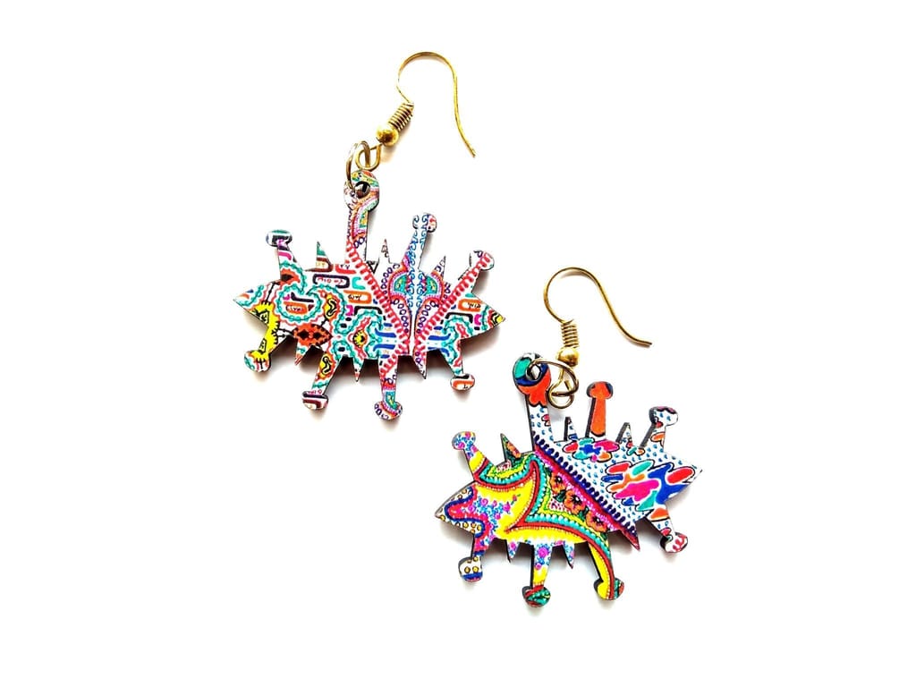 Artwork Wooden Earrings - Quirky Earrings in assorted Artworks\