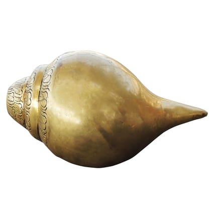 Brass Showpiece Shankh, Conch God Idol Statue, Height : 3.5 Inch (BSMAS1277 B)