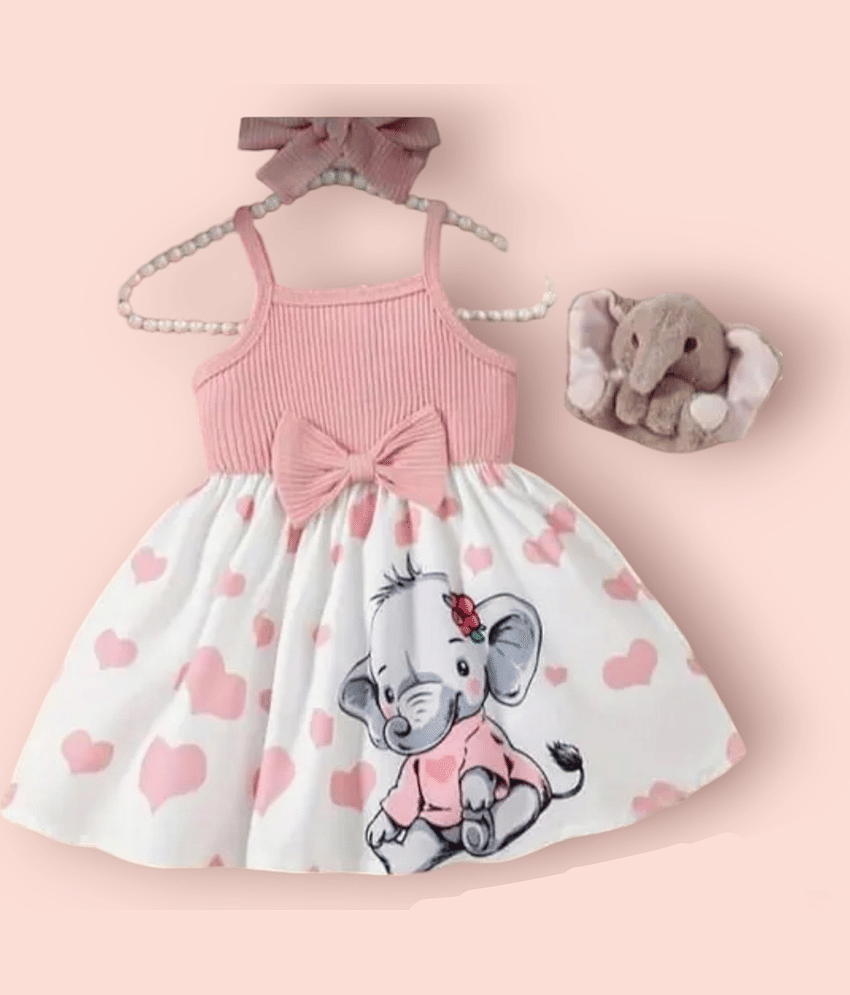 ODIMENT Rayon Frock For Girls ( Pack of 1 , PeachPuff )