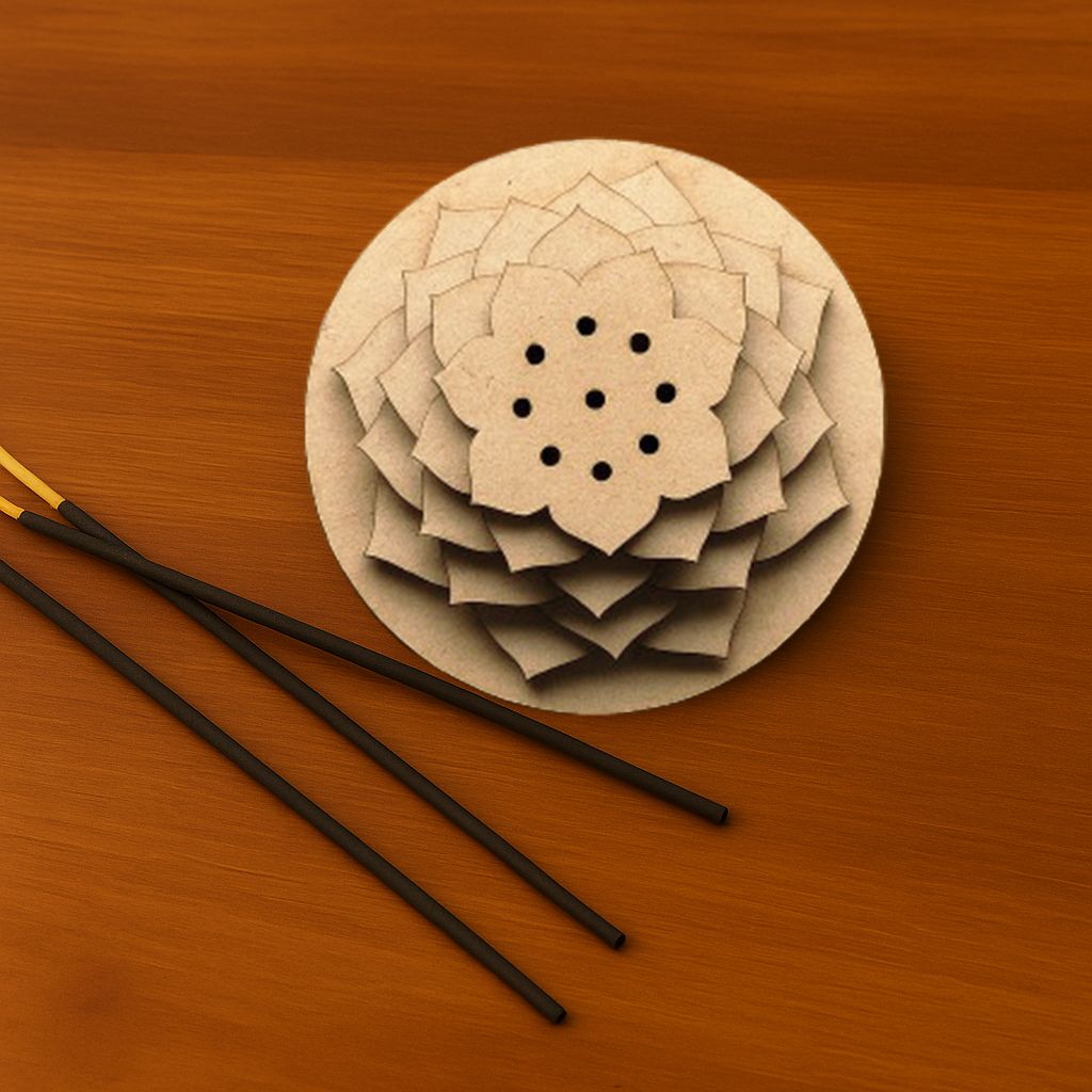 Dbeautify's DIY Lotus Design MDF Incense Stick Holder - Pooja Needs | Buy online on ZillyBuy