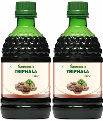 NUTROCOPIA Triphala Juice | 100% Ayurvedic | Relieves Constipation & Improves Digestion | No Added Sugar - 400 ML (Pack of 2)