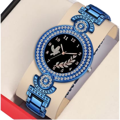 Bolun Black Fly Bird Dial Blue BD Girls and Women Watch