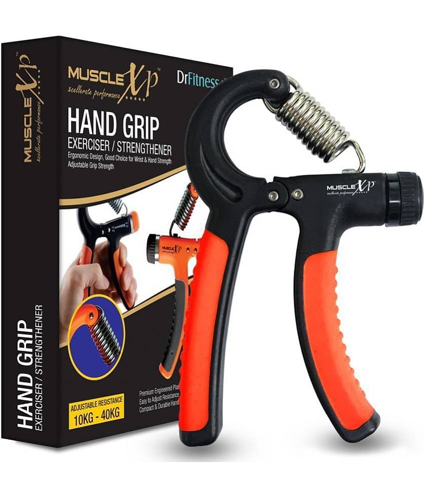 MuscleXP DrFitness+ Hand Grip Exerciser / Strengthener| Strong Compression Spring, Adjustable Hand Grip, Wrist & Hand Grip Strength Workout