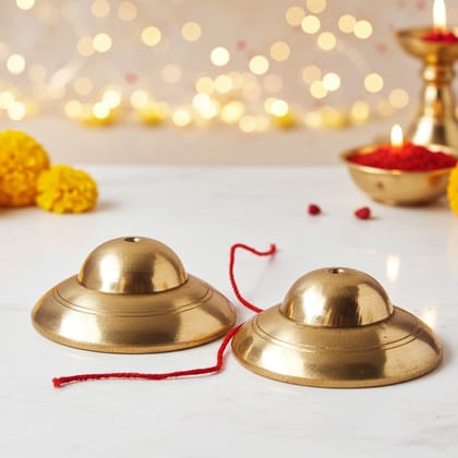 Brass Manjira With Brass Finish (ZMAS416 C)