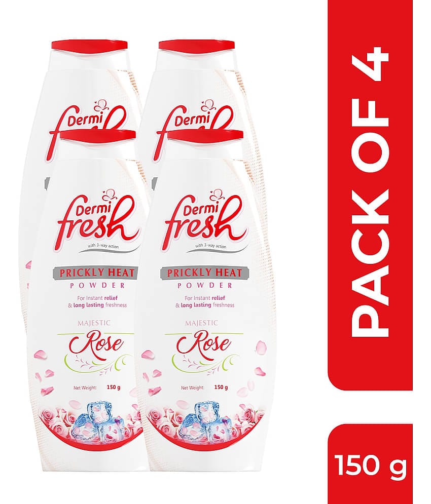 DERMIFRESH Rose Fragrance Talc 150 gm Pack of 4