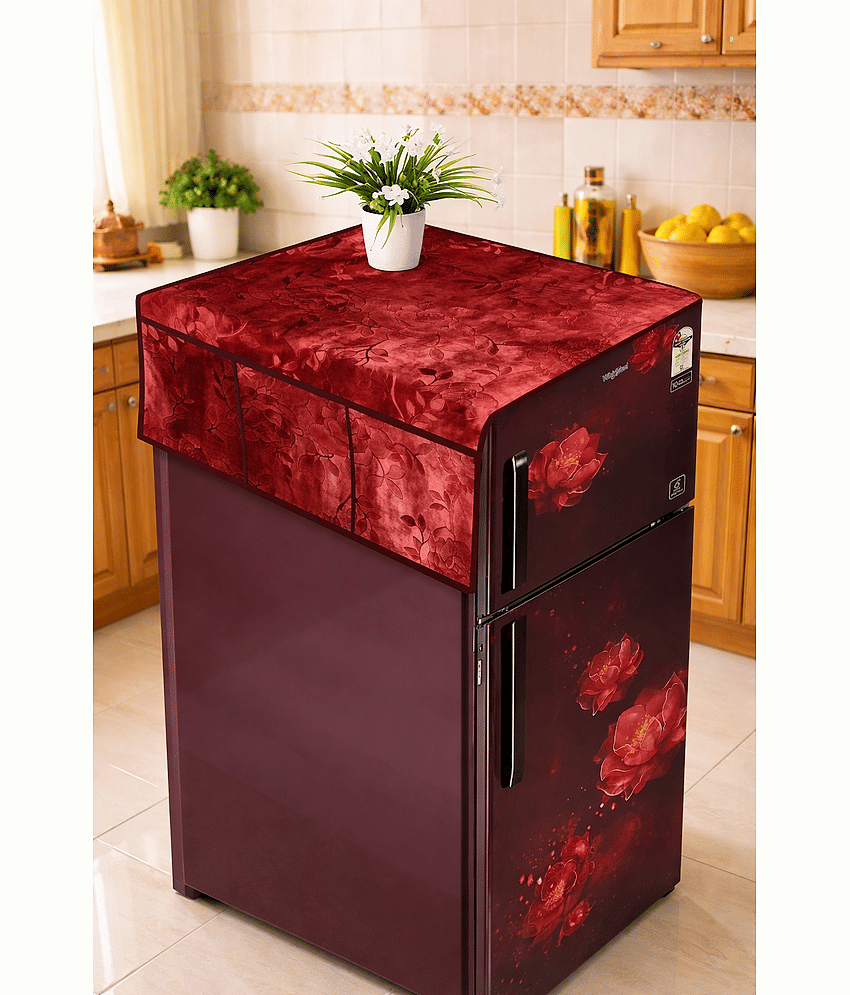 THE LION'S SHARE Knitting Floral Fridge Covers ( 10 12 ) Pack of 1 - Pink