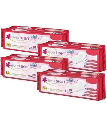 everteen XL Sanitary Napkin Pads Cottony-Soft Top Layer for Women - 4 Packs (20 Pads, 280mm Each)