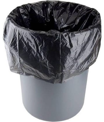 Clean India 210pcs Medium Garbage Bags - 7 Packs of 30 pcs - 210 pcs - 19X21 Black Medium Disposable Garbage Trash Waste Dustbin Kitchen Bags & Covers