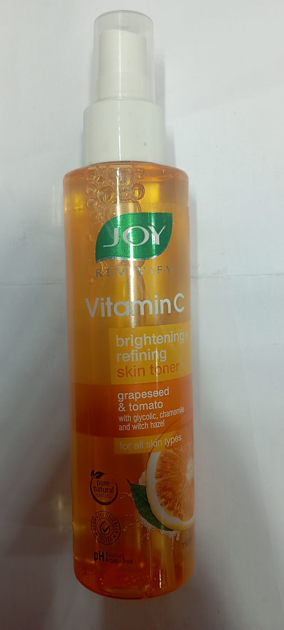 Joy revivify vitamin C brightening+ refining skin toner grapeseed & tomato 150 ml