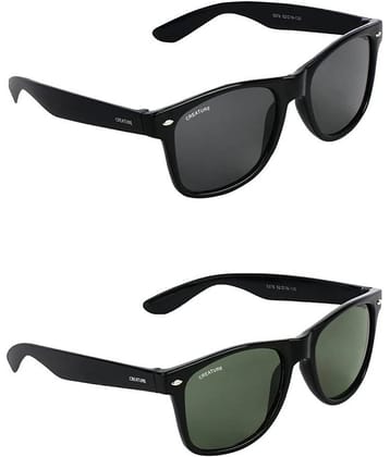 Creature - Black Square Sunglasses ( Pack of 2 )