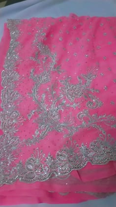 Elegant Pink Silk Saree with Intricate Embroidery Elegant Pink Silk Saree with Intricate Embroidery
