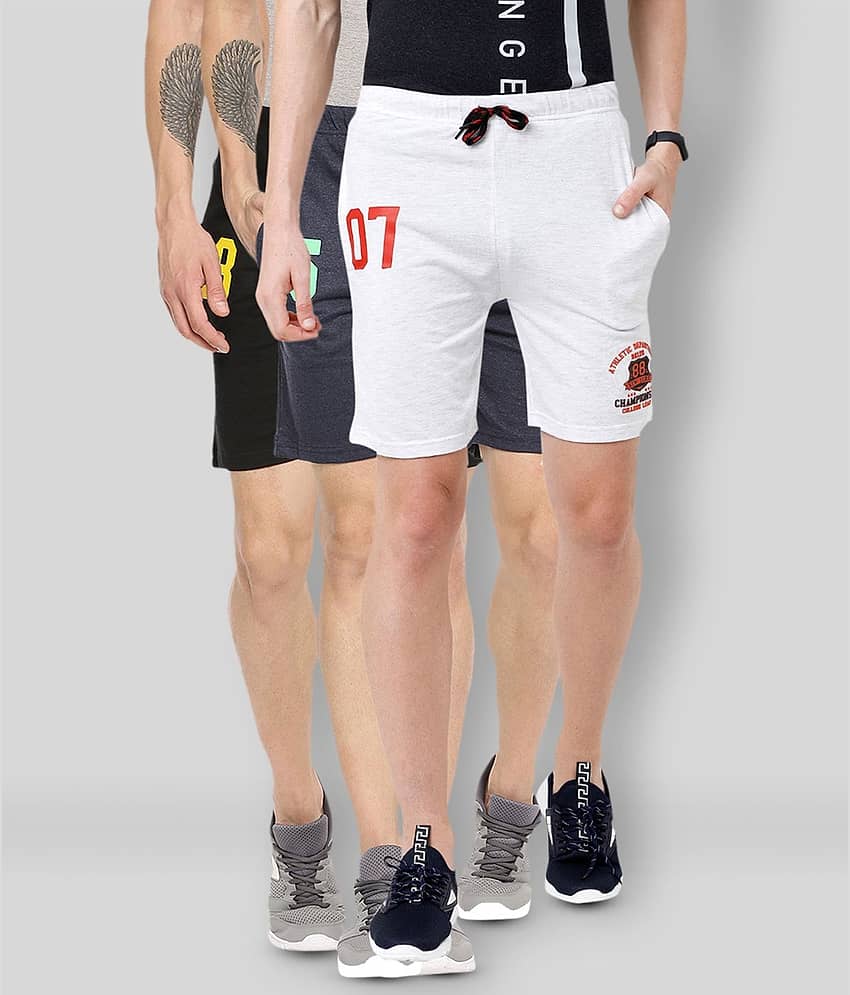 Ardeur - Multi Cotton Blend Men's Shorts ( Pack of 3 )