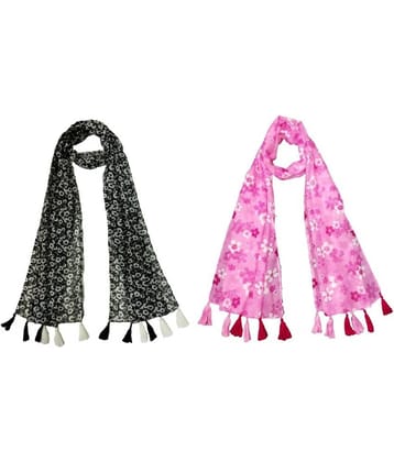 stolevilla Multi Printed Poly Cotton Yarn Stoles ( Pack of 2 )