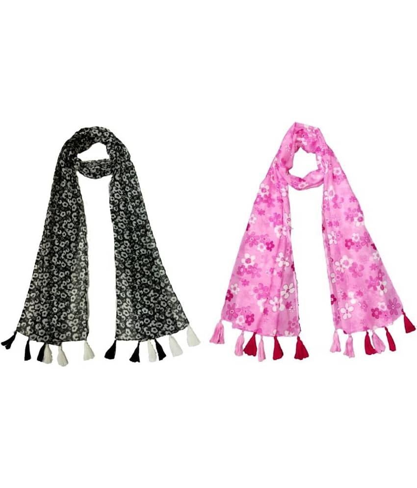 stolevilla Multi Printed Poly Cotton Yarn Stoles ( Pack of 2 )