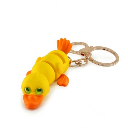 Farm Buddies 3D Printed Keychains – Articulated Animal Toys, Pocket-Friendly Keyrings, Stress Relief Desk Toys for Kids & Adults, Collectible Accessories (Charlie – The Duck, Medium)