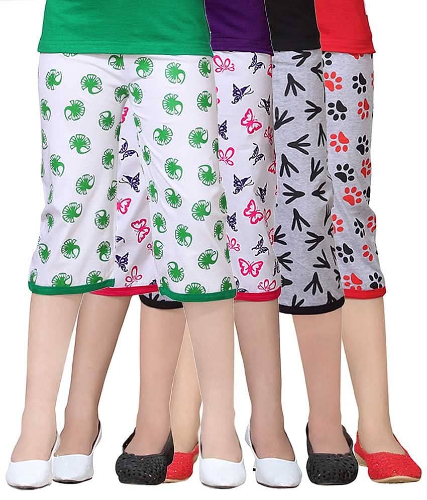 Sini Mini Girls Capris ( Multicolor )