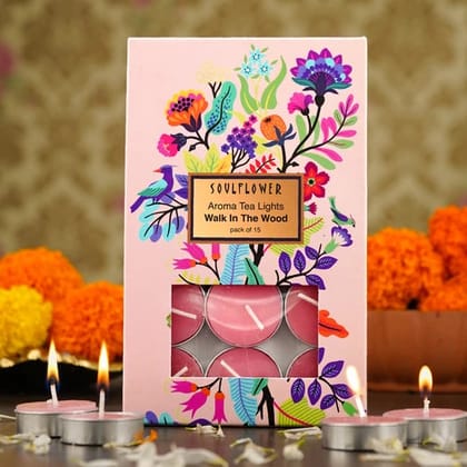 Soulflower T Light Candle - Walk In the Wood 15