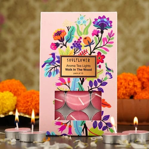 Soulflower T Light Candle - Walk In the Wood 15