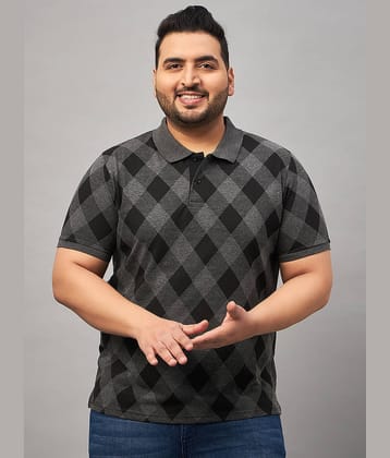 AUSTIVO Pack of 1 Cotton Blend Regular Fit Checks Half Sleeves Men's Polo T Shirt ( Multicolor )