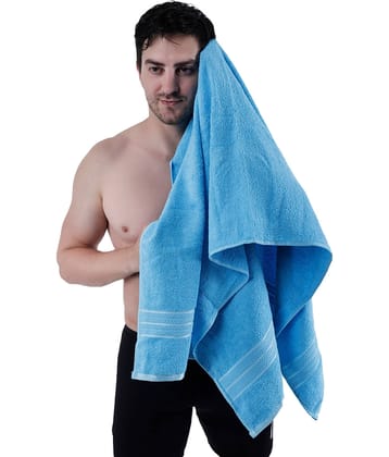 Dollar Cotton Striped 500 -GSM Bath Towel ( Pack of 1 ) - Blue