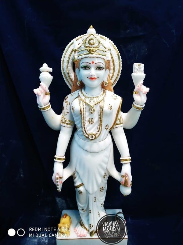 White Hindu Parvati Mata Marble Statue, For Worship