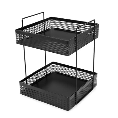 SHIOK DECOR 2-Tier Standing Spice Rack and Bathroom Countertop Organizer - Kitchen Cabinet Tray, Multipurpose