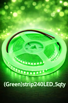 SPARKWORLD 240 LEDs 5 m Green Steady Strip Rice Lights (Pack of 5)