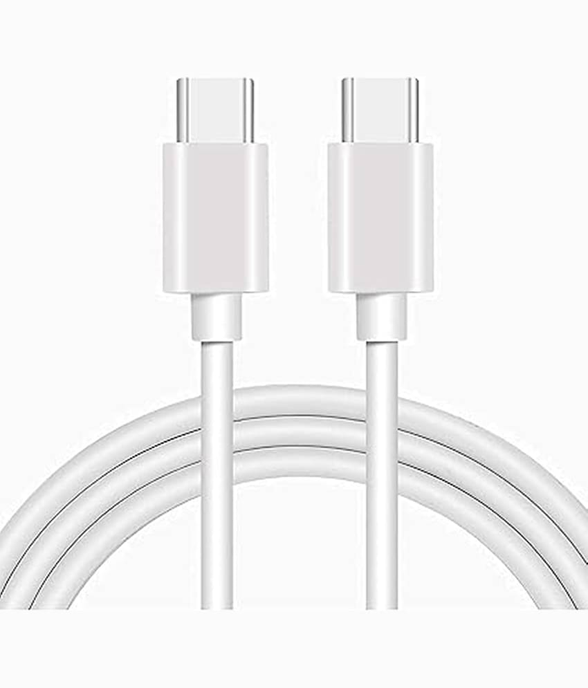 Type-C to Type-C USB Cable for all Smartphones  | Data Cable (3.4A, 1M,, White)
