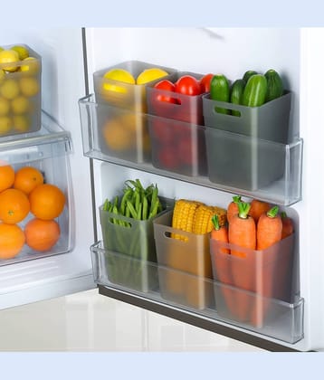 2Mech Fridge container Plastic Black Multi-Purpose Container ( Set of 6 )