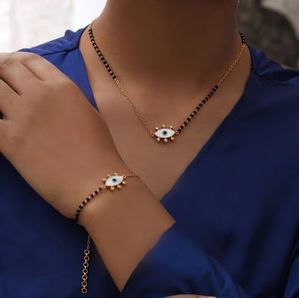 Evil Eye with Stone Mangalsutra Necklace