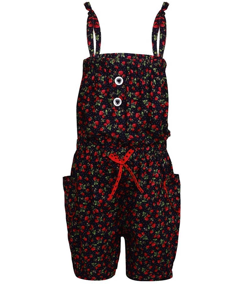 Arshia Fashions Girls Cotton Jumpsuit ( Pack of 1 , Red )