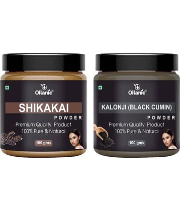 Oilanic 100% Pure Shikakai Powder & Kalonji Powder For Skincare Hair Mask 200 g Pack of 2