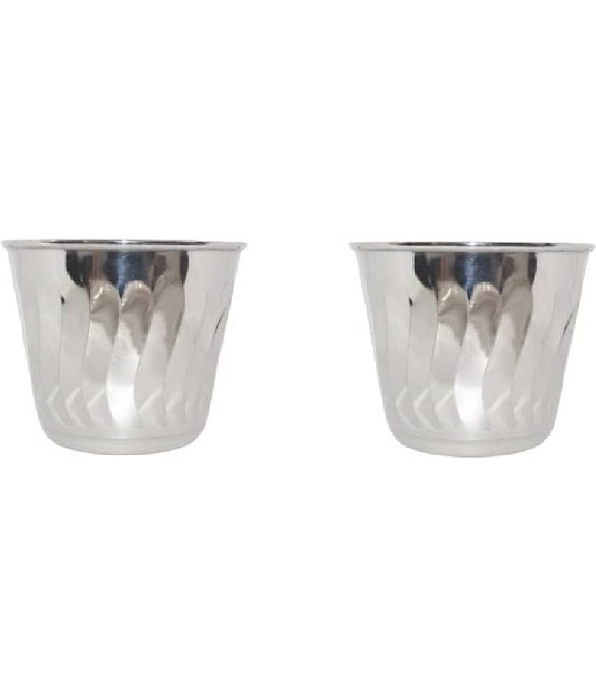 Dynore Stainless Steel Table Vase 10 cms - Pack of 2